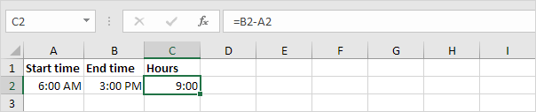 Aprēķiniet atšķirību starp divām reizēm programmā Excel